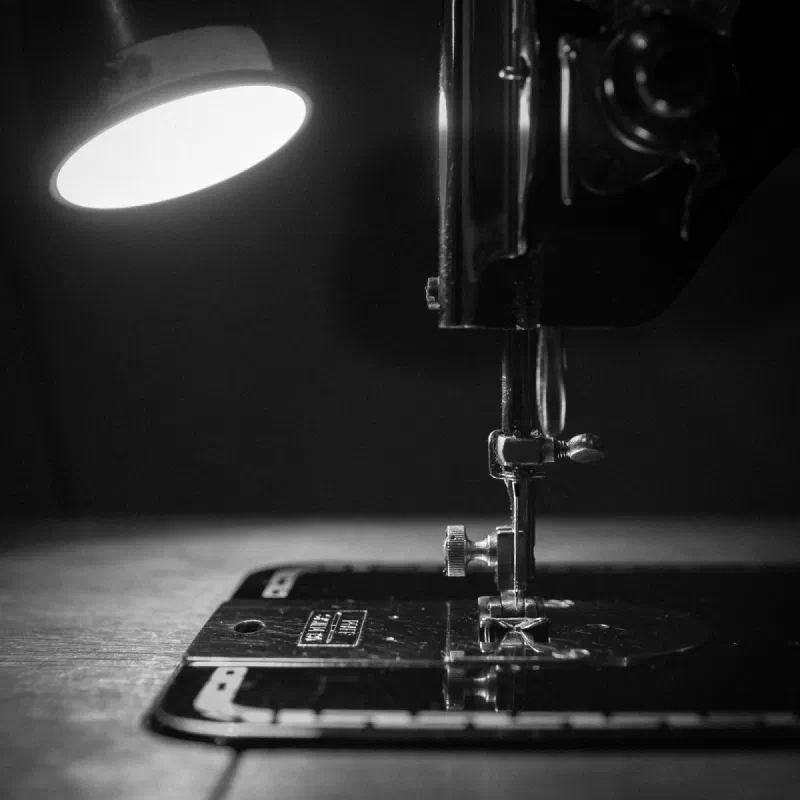Nähfuß im Lampenlicht
