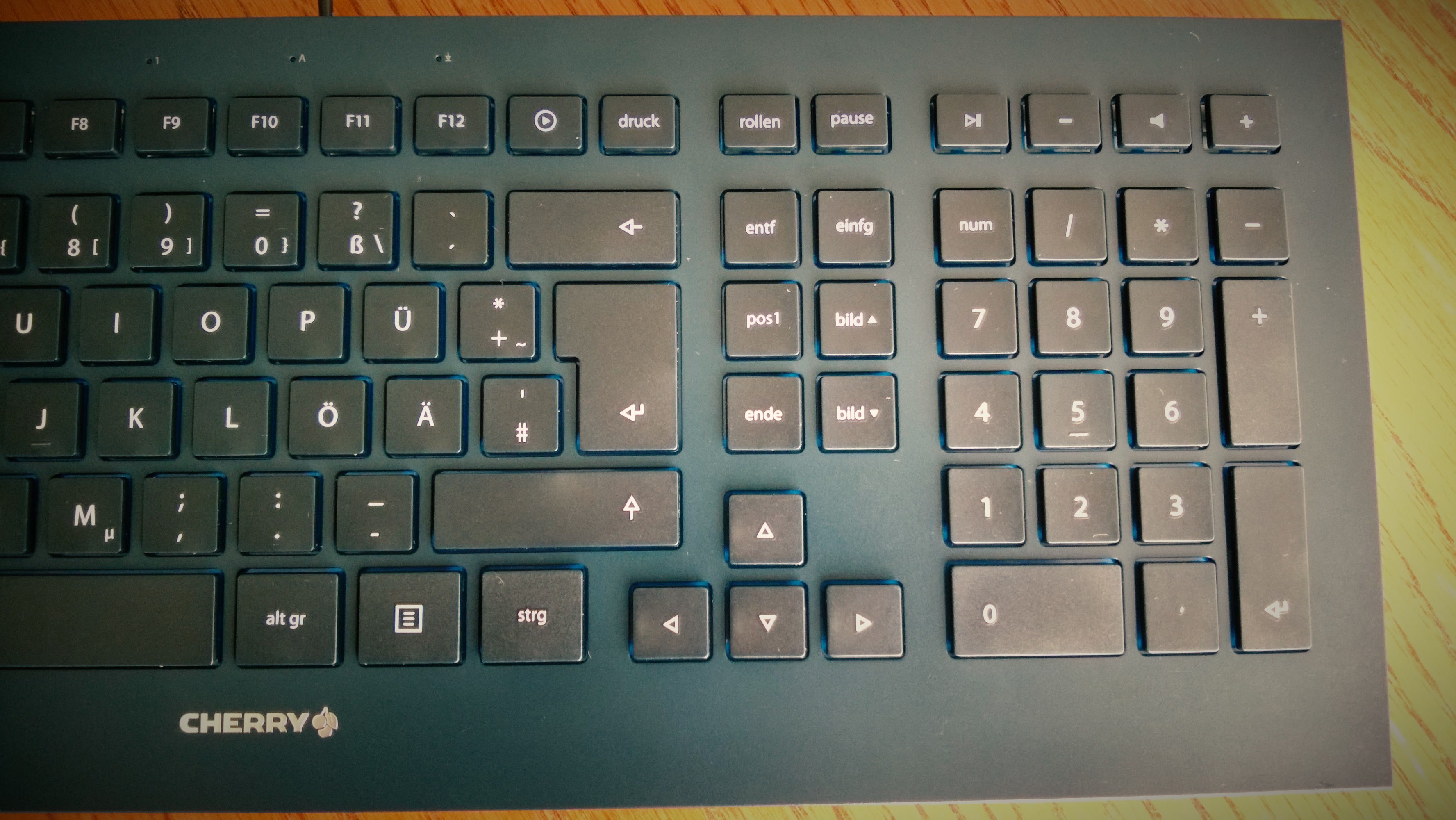 The six-key block after the swap