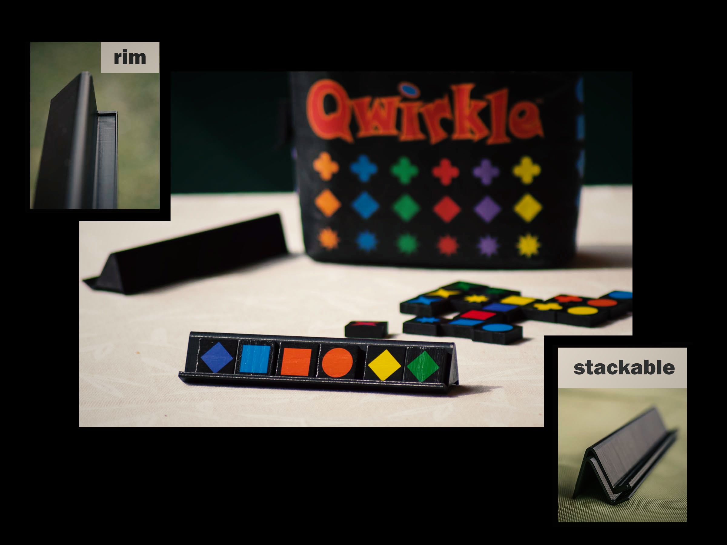 Die gedruckten Bänkchen mit Spielsteinen