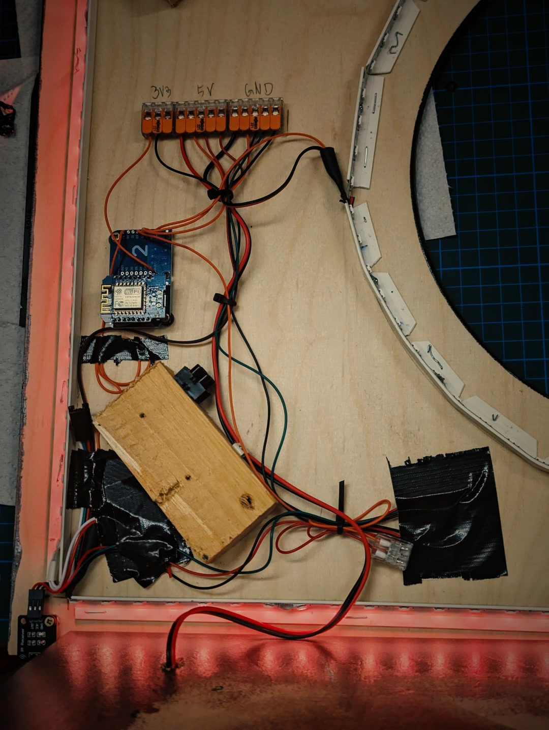 The electronics on the back