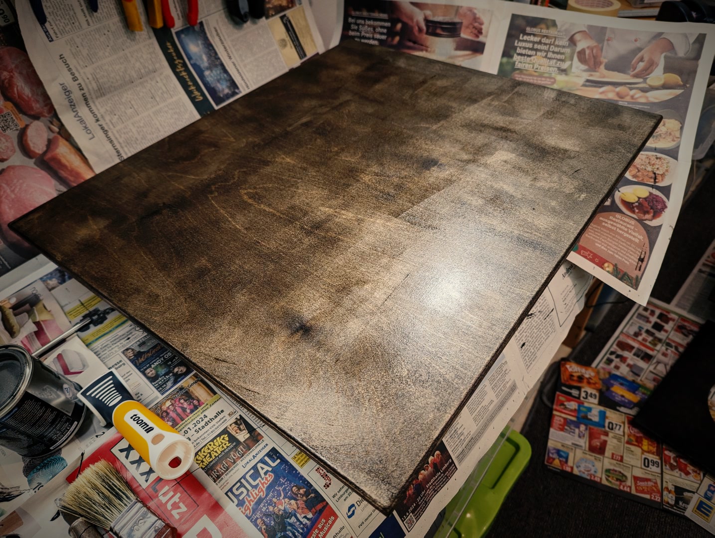 The back panel after the first coat