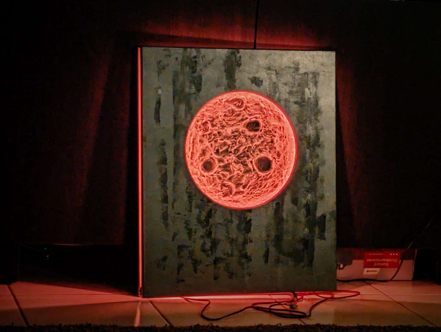 The finished moon in the dark